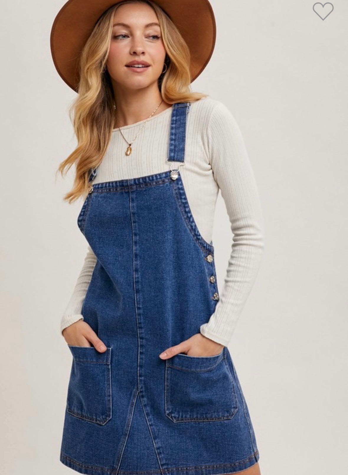 Med Washed Skirt Overalls
