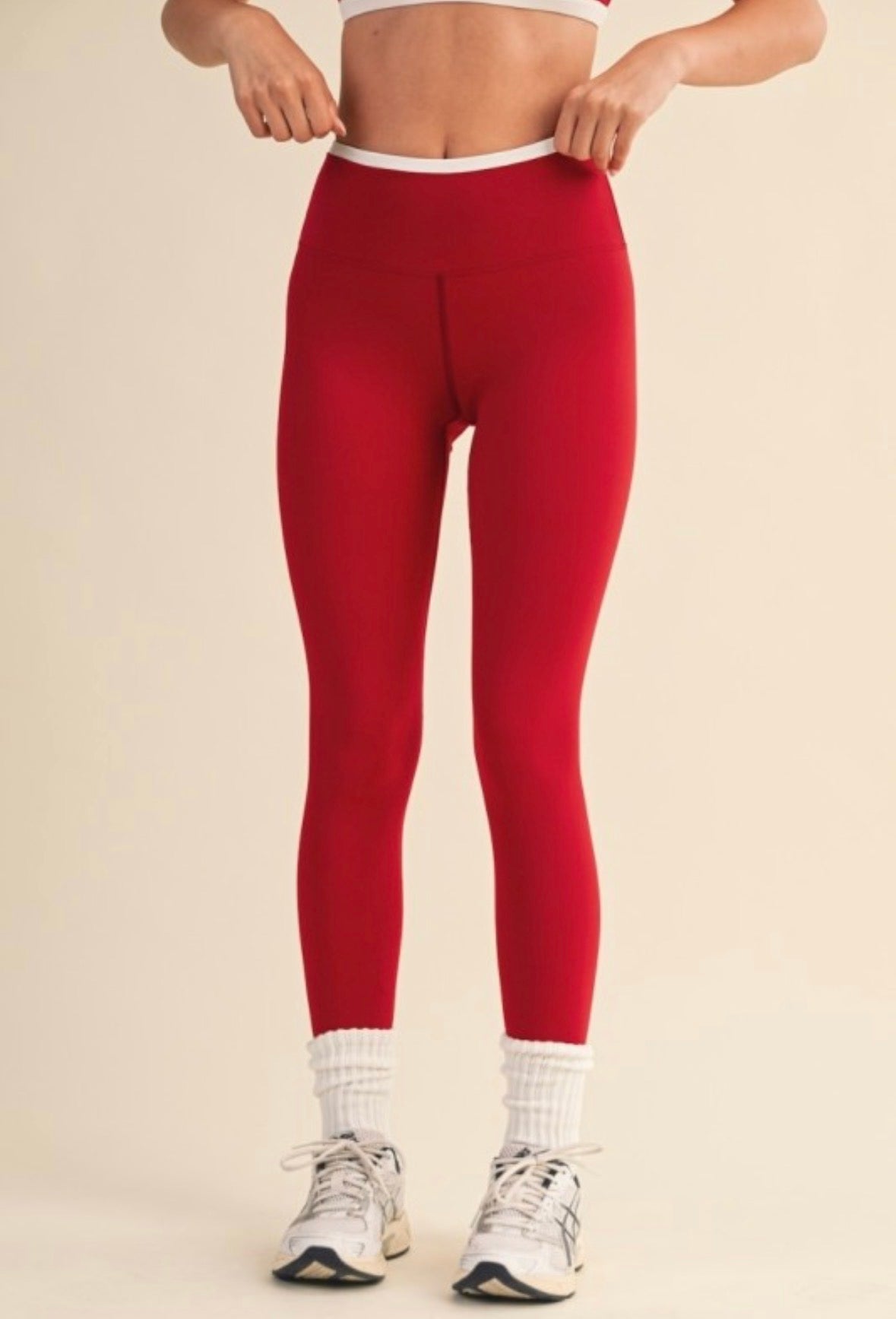Layered Red Leggings ￼