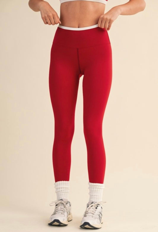 Layered Red Leggings ￼