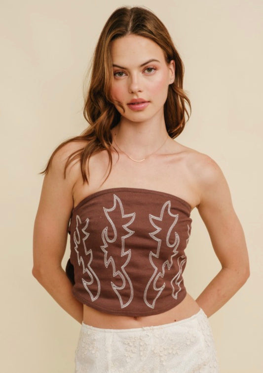 Embroidered Crop Top