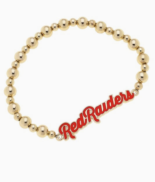 Beaded Red Raider Bracelet