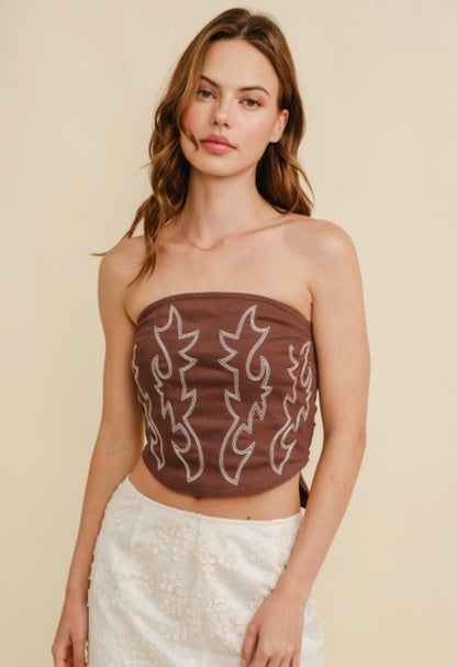 Embroidered Crop Top